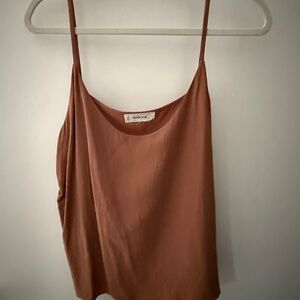 Everlane Tan Satin Blouse